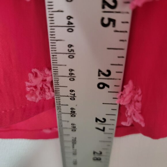 B Brand Womens Top Sz XL Short Flutter Sleeves V-Neck Fuzzy Dots Rose Pink - Picture 4 of 8